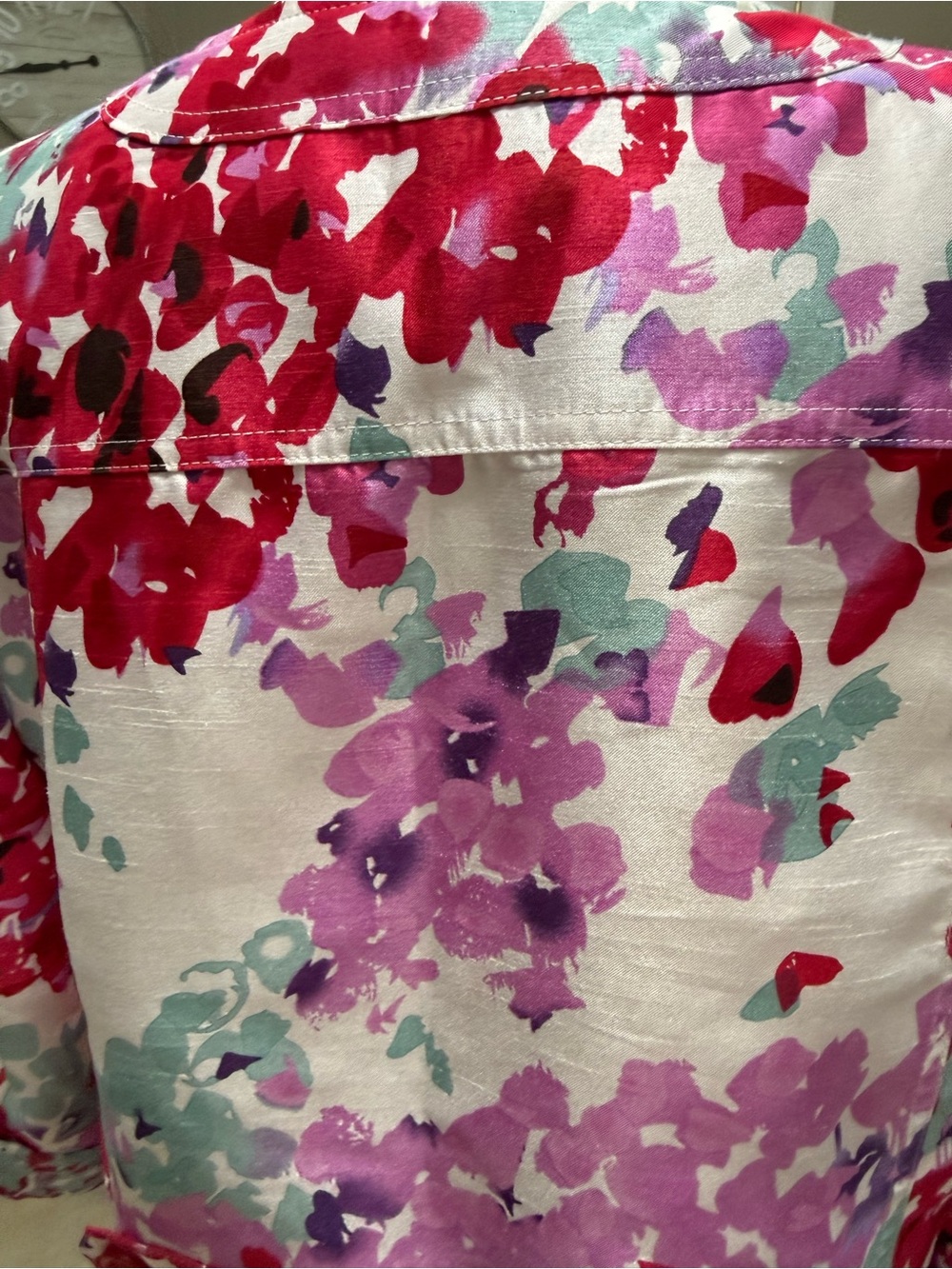 Cato Multicolor Floral Print Blazer - Pink, Purple, Aqua Size 18/20W - Picture 7 of 11